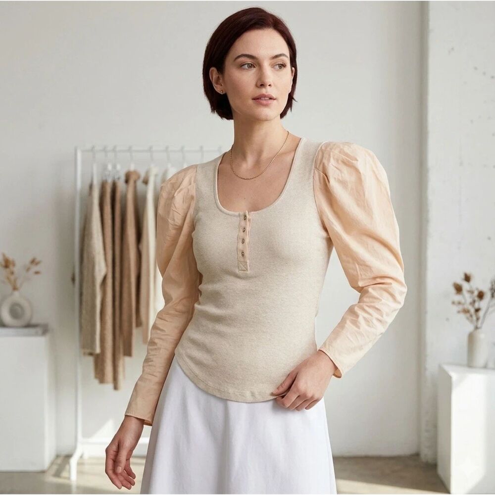 Ulla Johnson Puff Sleeve shirt womens M Joanne Poplin Ethereal Romantic boho New